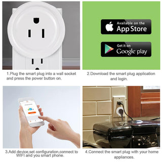 "A WiFi-enabled smart plug for controlling devices in smart homes. This plug allows users to remotely turn on/off connected devices using their smartphone or voice commands."