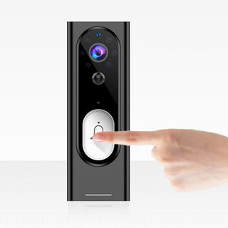 Smart 1080p WiFi Video Doorbell with Voice Intercom. See, hear, and speak to visitors from your smartphone. Wide view, night vision, weatherproof. Available in white, black, and silver: optional.