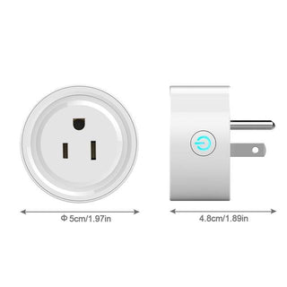 "A WiFi-enabled smart plug for controlling devices in smart homes. This plug allows users to remotely turn on/off connected devices using their smartphone or voice commands."