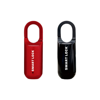 Ultra-Compact Fingerprint Padlock (0.13 lbs). Keyless access with fingerprint in 0.3 seconds. USB rechargeable. Perfect for travel, gym, or home. Red & black.