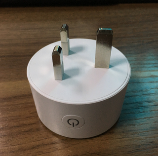 "A WiFi-enabled smart plug for controlling devices in smart homes. This plug allows users to remotely turn on/off connected devices using their smartphone or voice commands."