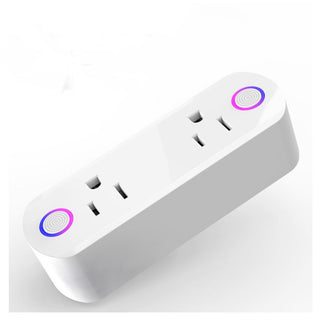 "A WiFi-enabled smart plug for controlling devices in smart homes. This plug allows users to remotely turn on/off connected devices using their smartphone or voice commands."