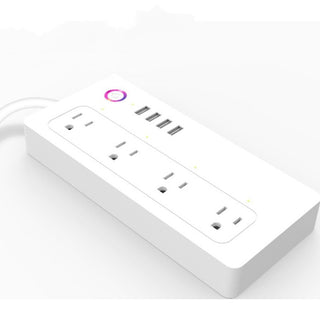 "A WiFi-enabled smart plug for controlling devices in smart homes. This plug allows users to remotely turn on/off connected devices using their smartphone or voice commands."